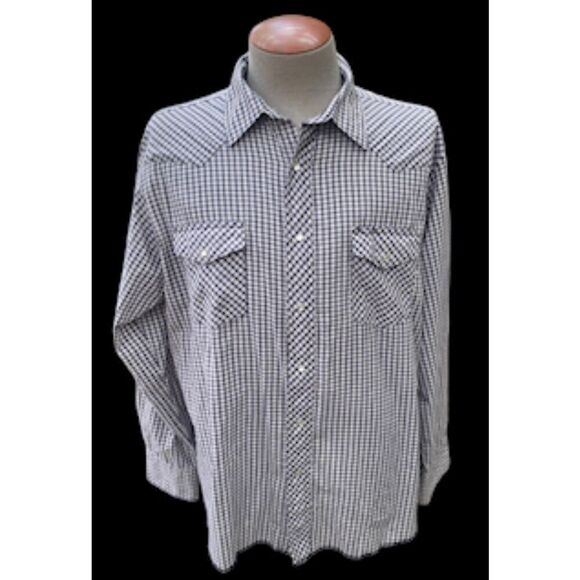 Wrangler Western Shirt Men’s XL Pearl Snap Button Font and Coffs.  Yellowstone C - Picture 2 of 10